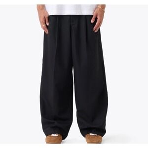 Zanerobe Mega Pant Twill Black Relaxed Baggy Pleated Streetwear Chino 36x30 $170